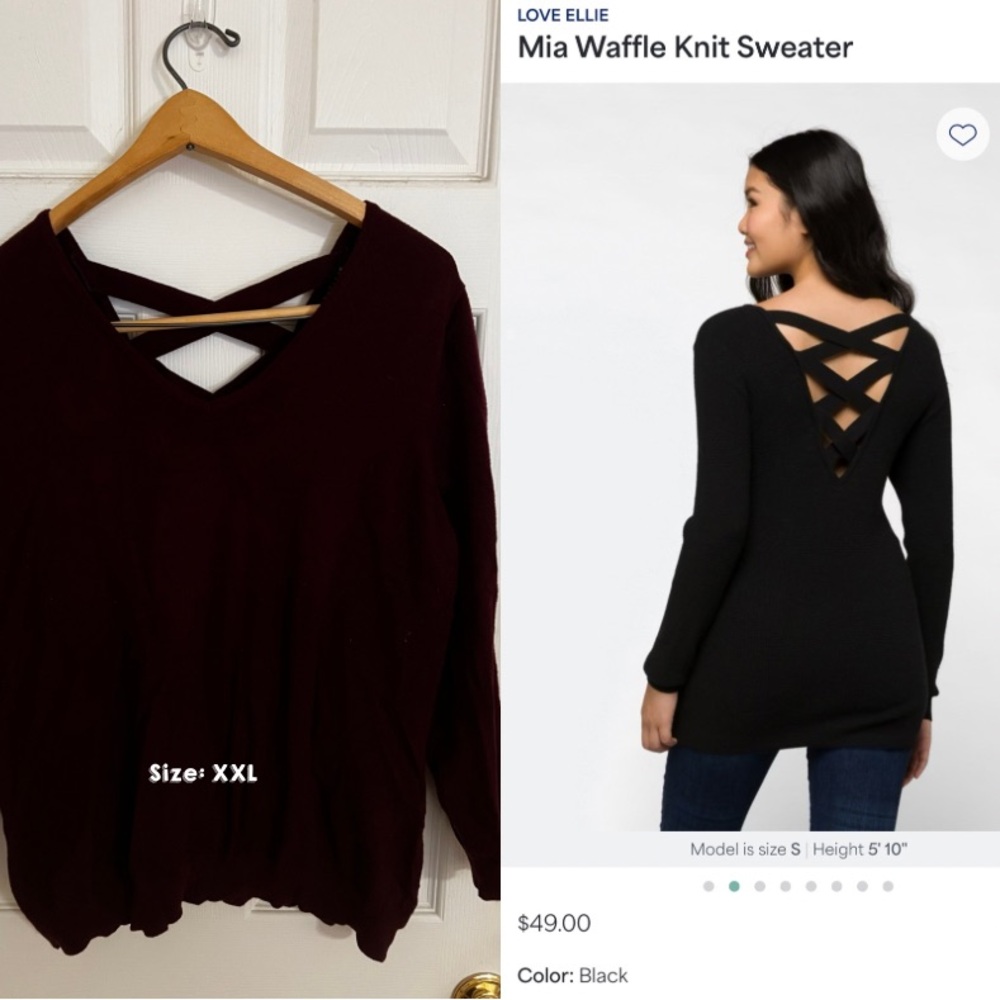 Love Ellie Black V-Neck Sweater